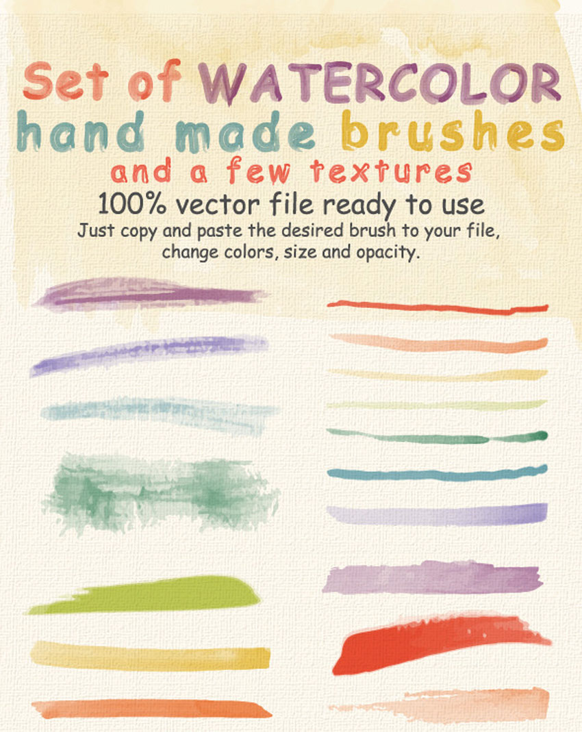 Watercolor Brushes and Textures