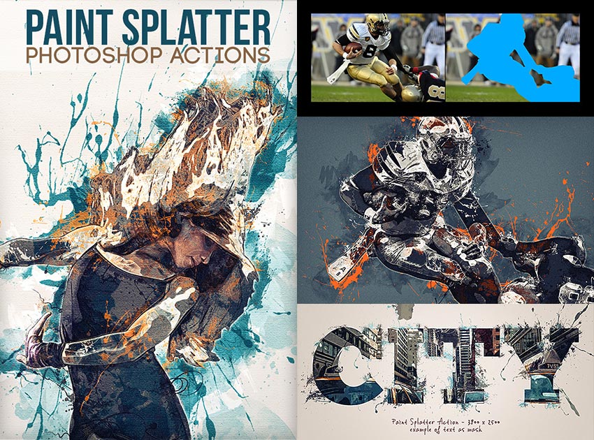 Paint Splatter Photoshop Photo Effect Actions