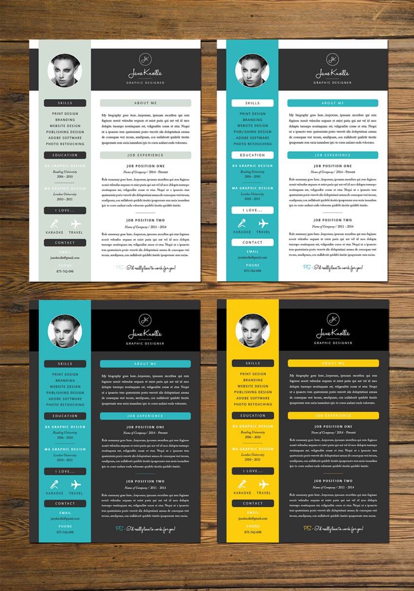 bright color resume